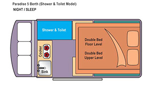 Nighttime paradise Shower & Toilet Floorplan